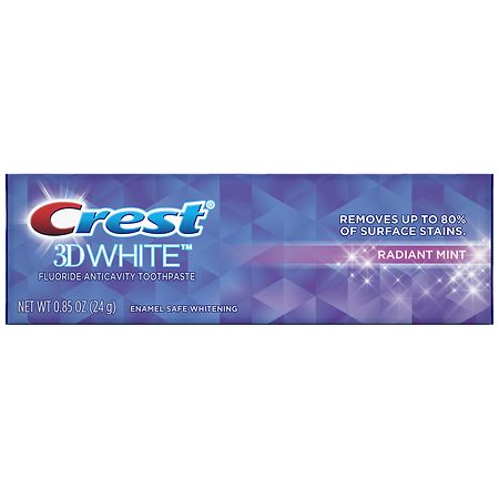 Crest 3D White Fluoride Anticavity Toothpaste Radiant Mint, Travel Size