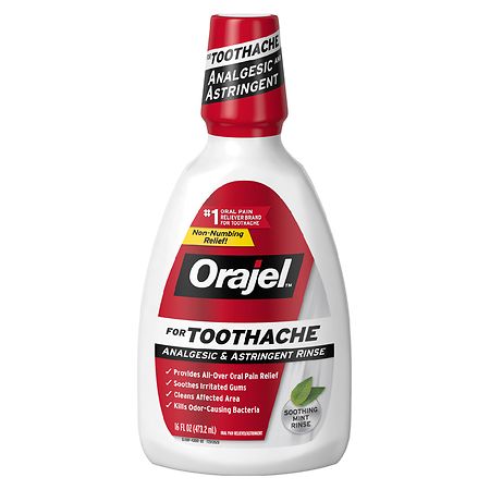 Orajel Toothache Rinse Double Medicated Pain Relief