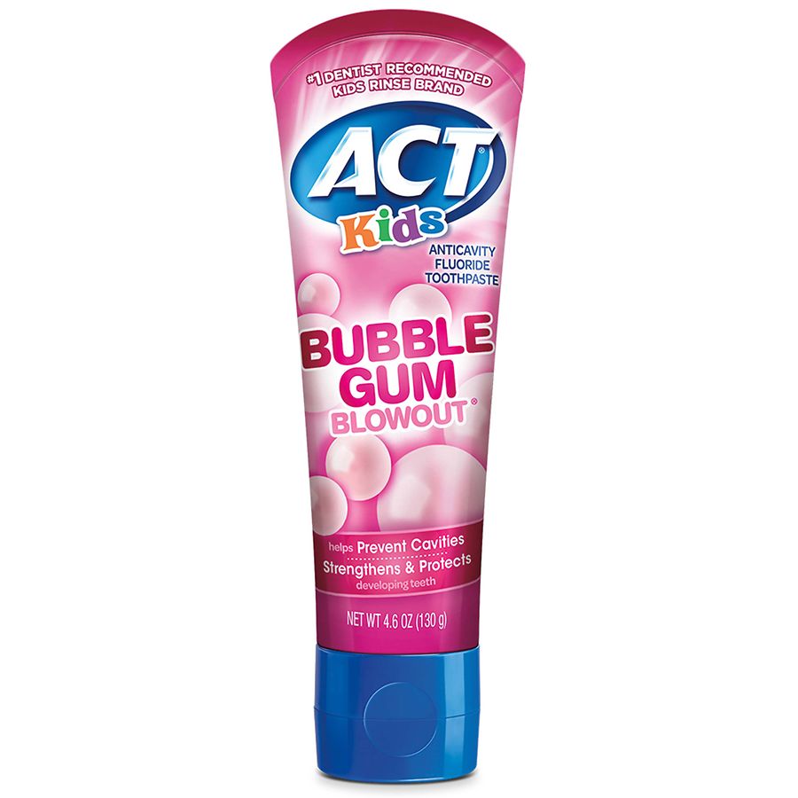 Photo 1 of Kids Anticavity Fluoride Toothpaste Bubble Gum Blowout Pack of 2