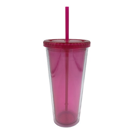 Walgreens Big Brand Plastic Tumbler With Lid and Silicone Straw