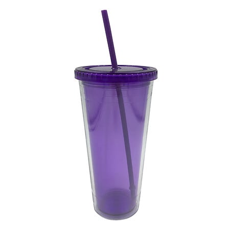 Color Your Own Valentine BPA-Free Plastic Cups with Lids & Straws - 12 Ct.