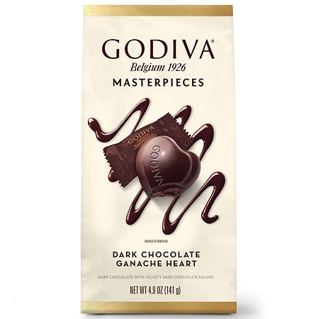 Godiva Dark Chocolate Ganache Heart Chocolates Bag Dark Chocolate Ganache Heart