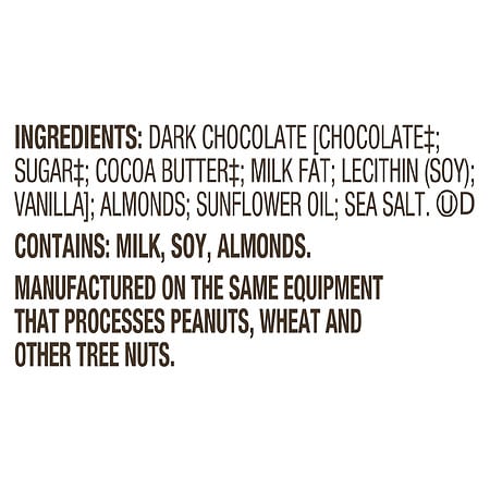Bark Thins Snacking Dark Chocolate Almond with Sea Salt 20 oz X One Bag  859686004594