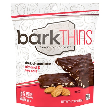 Barkthins Snacking Chocolate, Dark Chocolate, Almond & Sea Salt - 4.7 oz