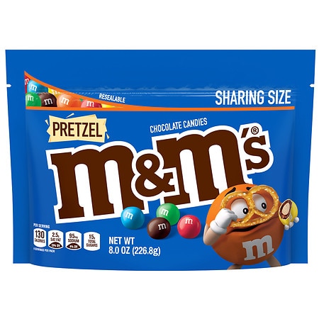 M&M's Chocolate Candies, Pretzel - 8 oz bag