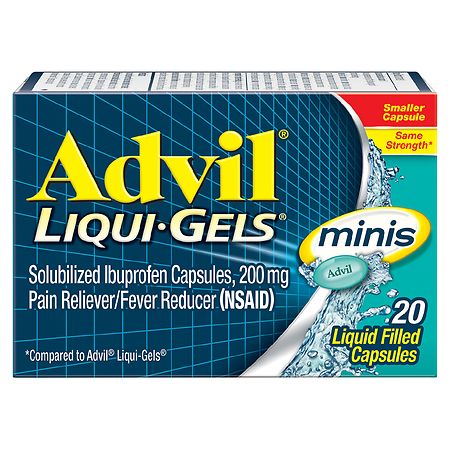 Advil Liqui-Gels Minis Ibuprofen  Pain Reliever & Fever Reducer