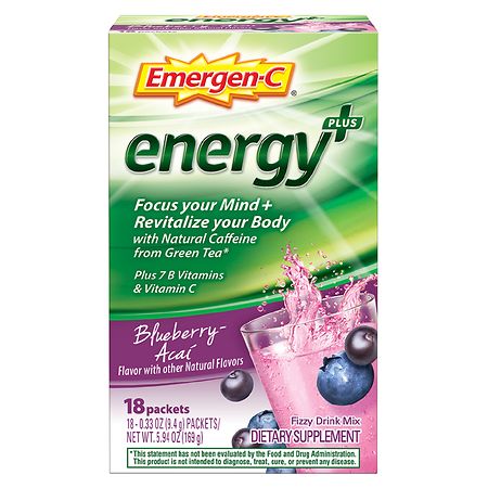 Emergen-C Energy Fizzy Drink Mix Blueberry-Acai