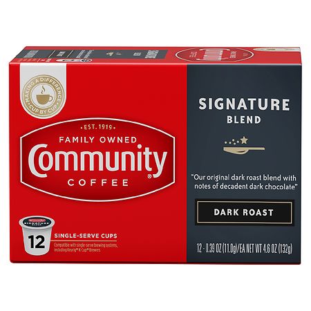 Community Coffee Signature Blend Dark Roast, Single Serve Coffee Pods