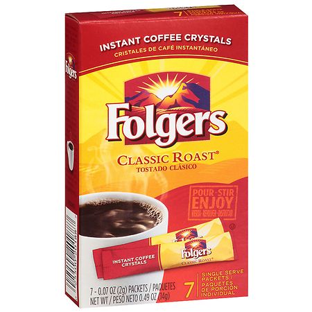 Folgers Instant Coffee Crystals Sticks Classic Roast