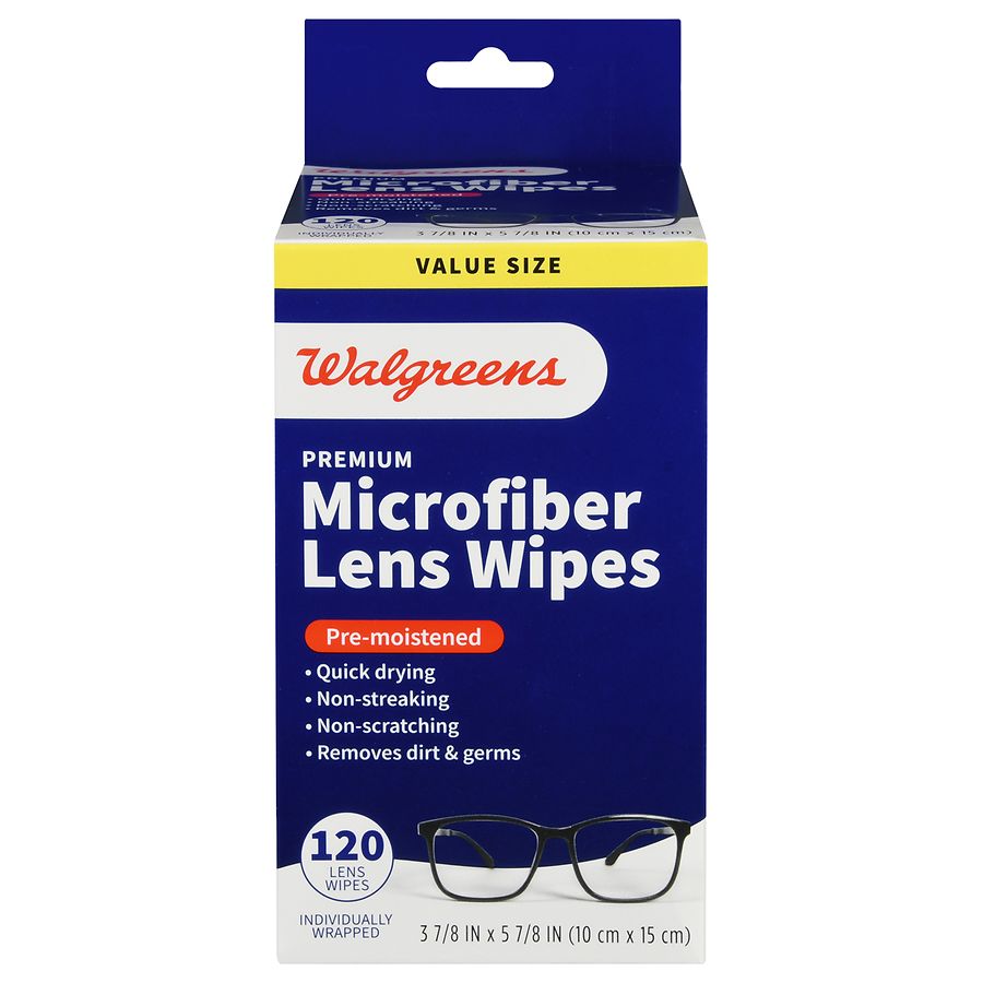 Walgreens Pre-Moistened Microfiber Lens Wipes - 120 ct