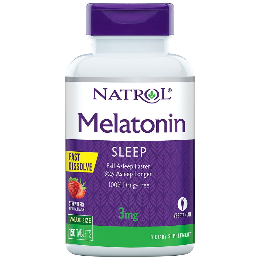 Photo 1 of *EXPIRES 11/30/2024* 
Melatonin 3 mg Fast Dissolve Tablets Strawberry, 2 Count 