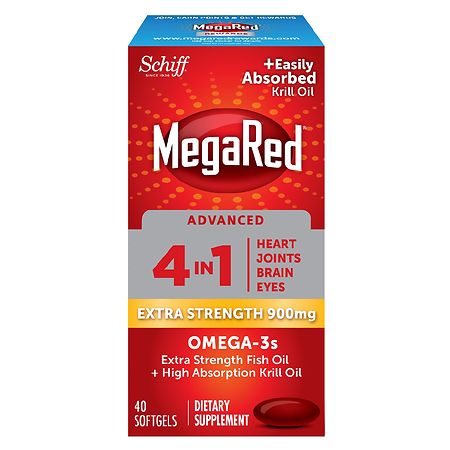 MegaRed Advanced 4in1 500mg Omega-3 Fish + Krill Oil Supplement Softgel
