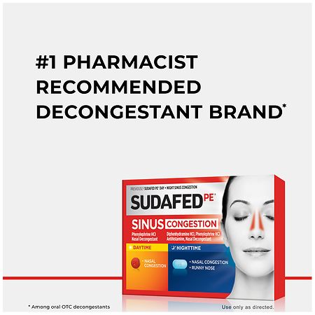 Sudafed PE Day + Night Maximum Strength Sinus Decongestant