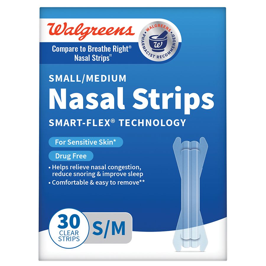 Walgreens Smart-Flex Nasal Strips Small/Medium Clear
