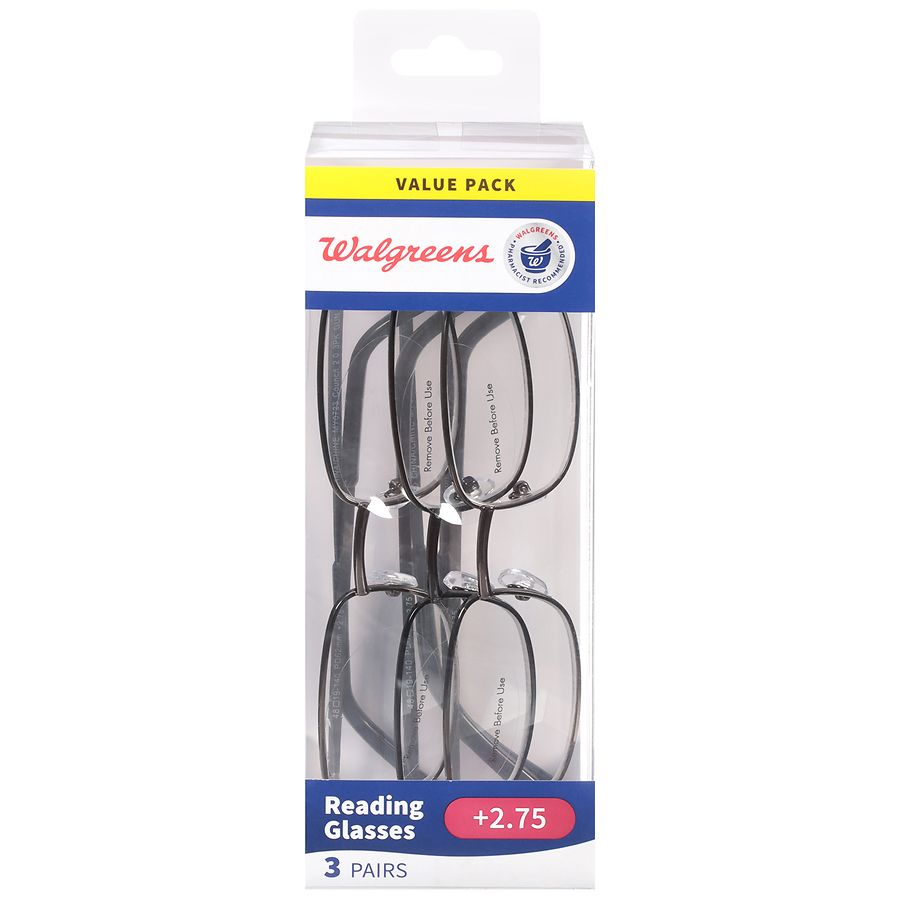 Walgreens reading glasses 2 75 gunmetal black gunmetal black walgreens
