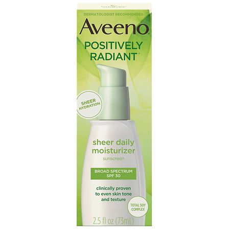 Aveeno Positively Radiant Sheer Daily Moisturizer SPF 30  2.5 fl. oz