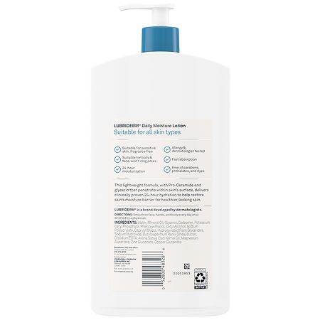 Lubriderm Fragrance Free Daily Moisture Lotion + Pro-Ceramide