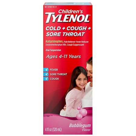 Children's TYLENOL Cold, Cough, And Sore Throat Bubble Gum