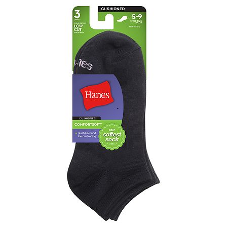 Hanes Womens Comfort Soft Low Cut Sock Black