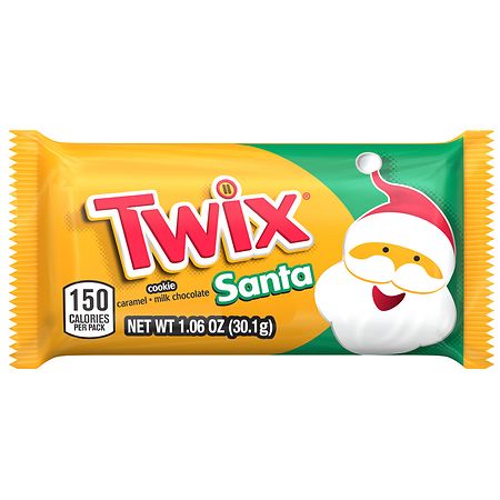 UPC 040000482819 product image for Twix Singles Size, Cookie Bar Christmas Candy, Santa Bars Caramel - 1.06 oz | upcitemdb.com