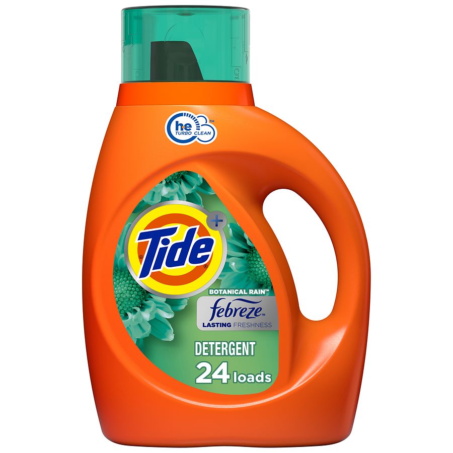 Tide Plus Febreze Freshness HE Turbo Clean Liquid Laundry Detergent Botanical Rain