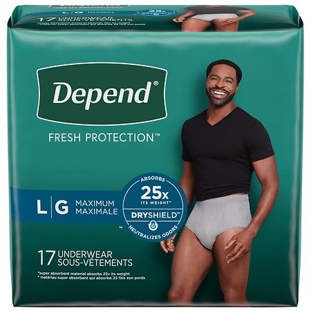 Depend FIT-FLEX Incontinence Underwear for Women, Maximum Absorbency, L, 52  Count : : Health & Personal Care