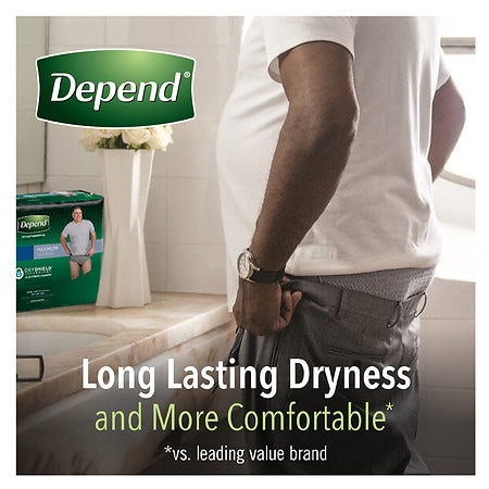 Depend Adult Incontinence Underwear for Men, Disposable L (17 ct