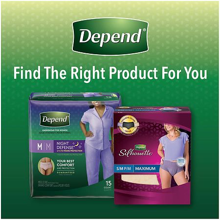 Depend Silhouette Adult Incontinence & Postpartum Underwear for Women,  Maximum Absorbency, Extra Large, Pink, 48 Count, Packaging May Vary