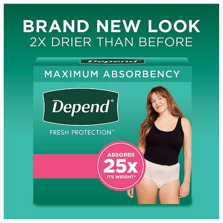 Depend® FIT-FLEX® Womens Absorbent Underwear, Medium, Tan #47932