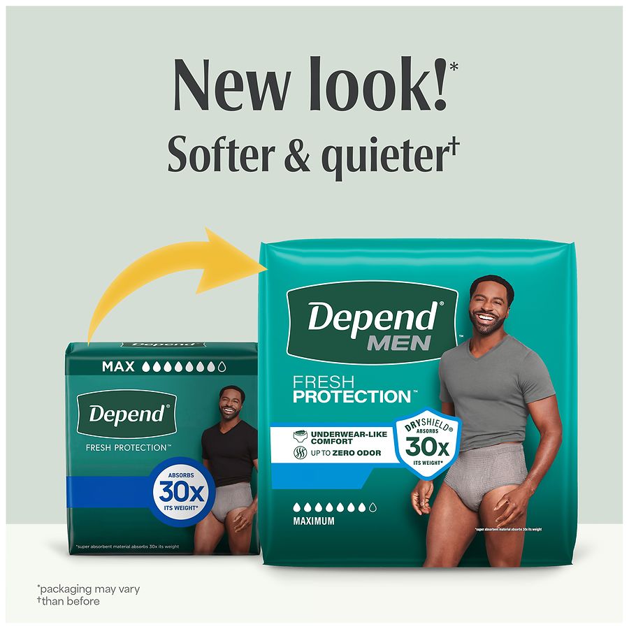 Depend Adult Incontinence Underwear for Men, Disposable, Maximum
