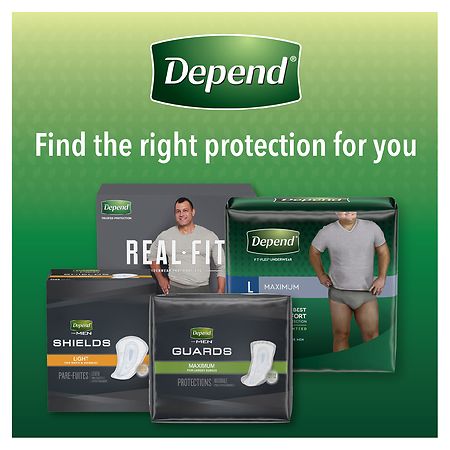 Depend Fresh Protection Adult Incontinence Underwear for Men (Formerly  Depend Fit-Flex), Disposable, Maximum, Large, Grey, 28 Count