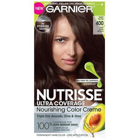 Garnier Nutrisse Ultra Coverage Permanent Hair Color Deep Dark Brown (Sweet Pecan) 400