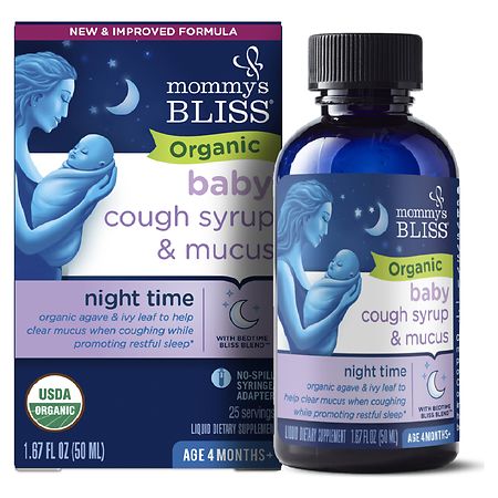 Mommy's Bliss Organic Baby Cough Syrup & Mucus, Night Time - 1.67 fl oz