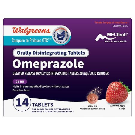 Walgreens Omeprazole Delayed Release Orally Disintegrating Tablets Strawberry