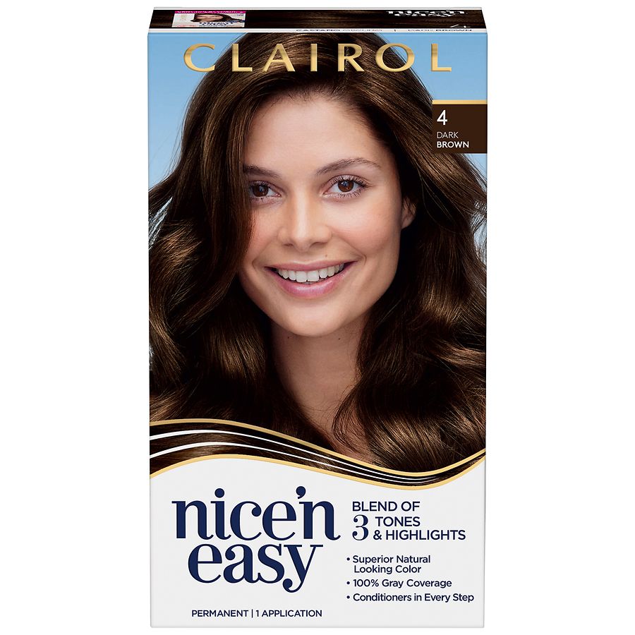 Clairol Nice 'n Easy Permanent Hair Color, 4 Dark Brown | Walgreens
