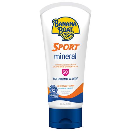 UPC 079656024340 product image for Banana Boat Sport 100% Mineral Sunscreen Lotion, SPF 50+ - 6.0 fl oz | upcitemdb.com