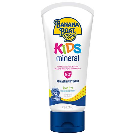Banana Boat Kids 100% Mineral Sunscreen Lotion, SPF 50+