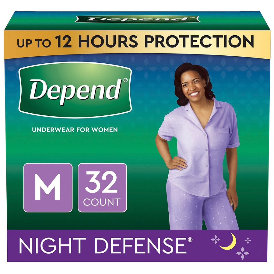 Depend Night Defense Adult Incontinence Underwear for Women, Disposable