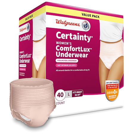 Find more Walgreens Certainty Underpants. Regular Absorbency. 40 Count  Regular Size for sale at up to 90% off