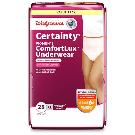Certainty Walgreens Women's Underwear XL Fits 48”-64” Waist 38