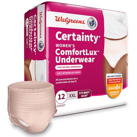 Walgreens Certainty Adjustable Unisex Underwear 30Ct Up to 54