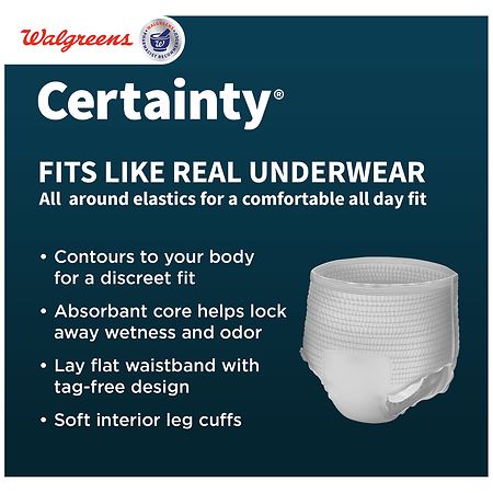 Walgreens Certainty ComfortLux Adult Incontinence Underwear for Women Small  Blush