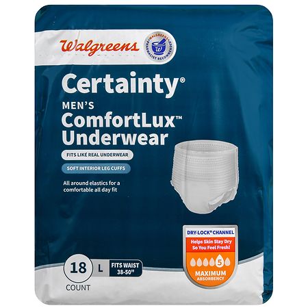 Walgreens Certainty Men's ComfortLux Underwear Maximum Absorbency L (18 ct)