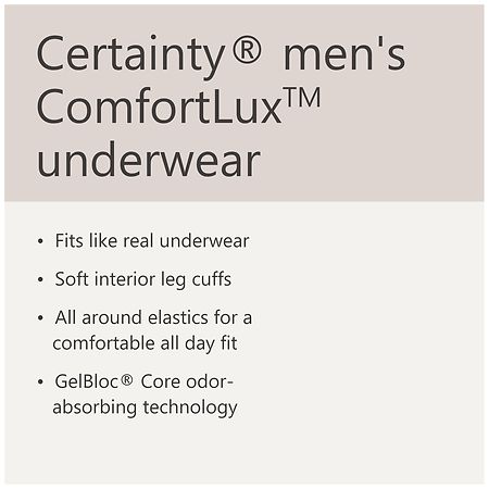 Walgreens Certainty Men's ComfortLux Underwear Small/Medium