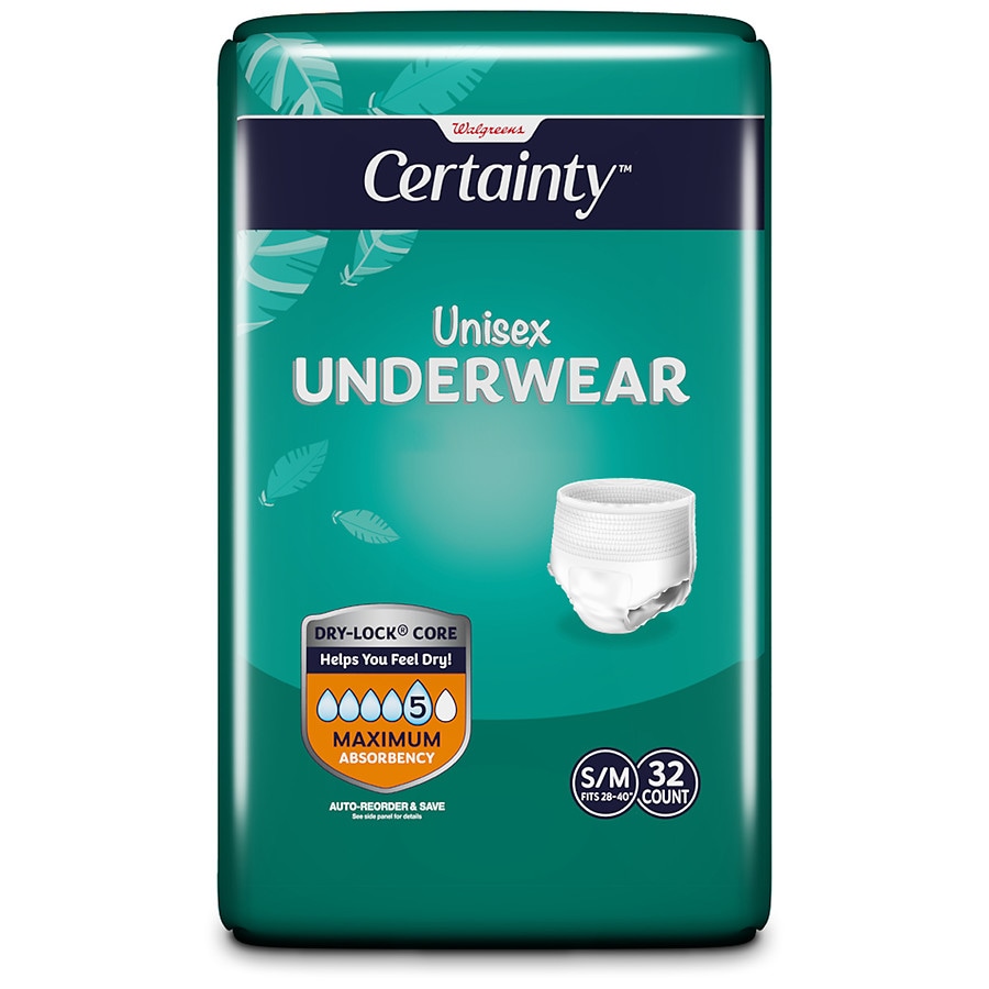 Walgreens Certainty Certainty Unisex Underwear, Maximum Absorbency