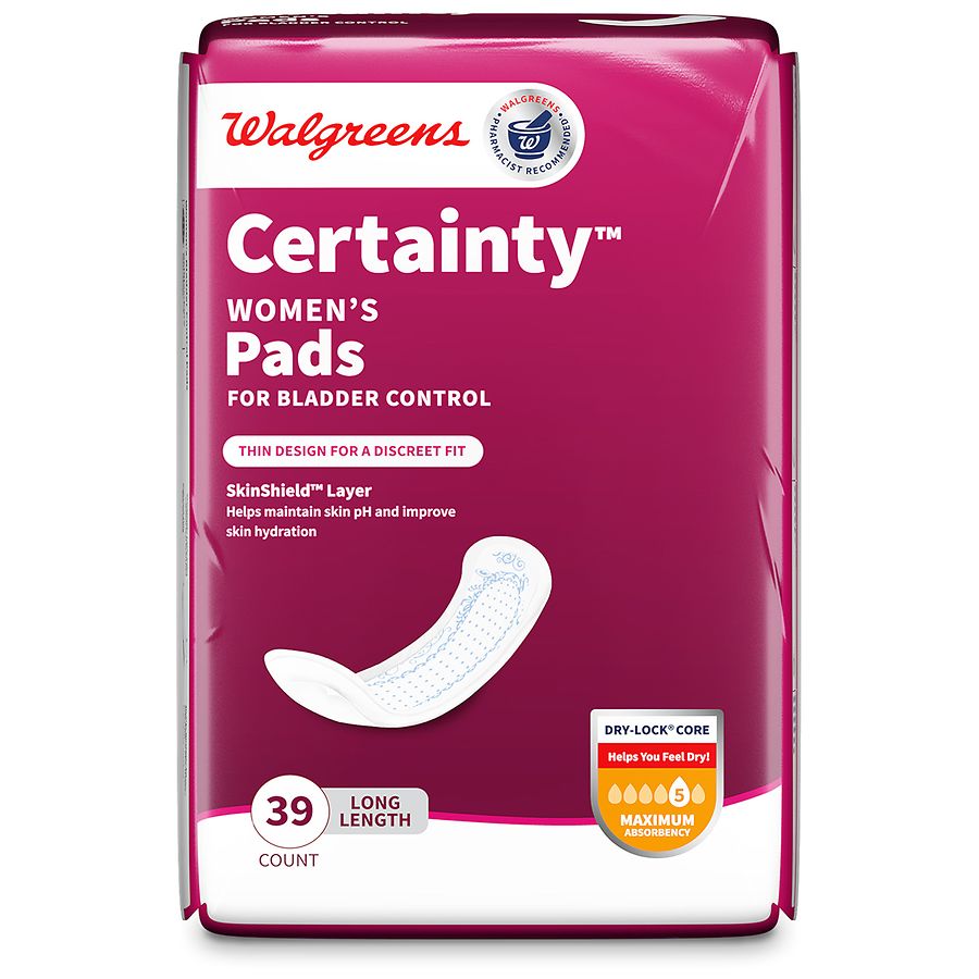 Walgreens Certainty Maximum Absorbency Incontinence Pads (39 Long