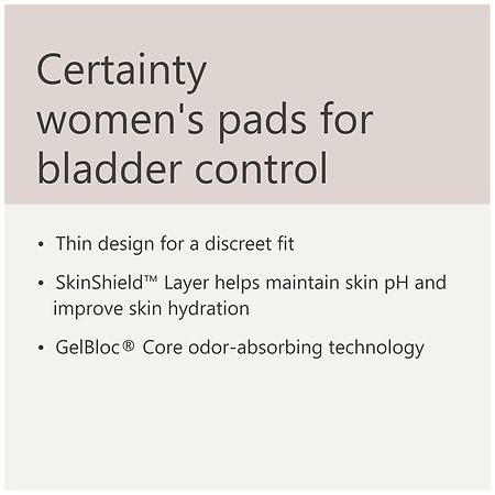 20ct Walgreens Certainty Women's Bladder Control Pads, Mod Absorb Regular  Length