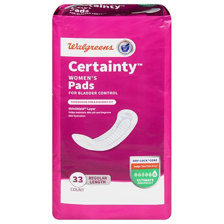 Walgreens Certainty Women's Pads for Bladder Control Ultimate Absorbency Regular Length