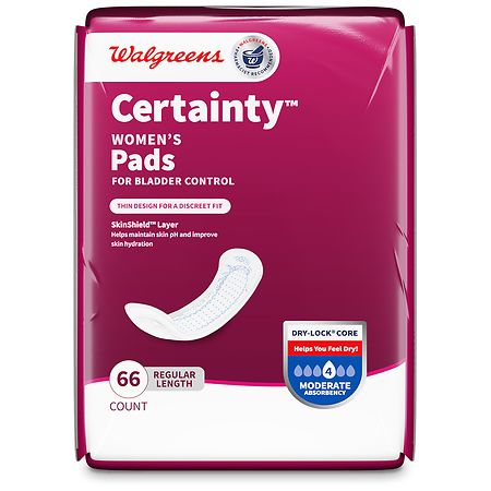 Moderate Absorbency Incontinence Pads (66 Regular Length)