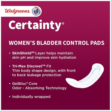 Walgreens Certainty Women's Pads for Bladder Control Moderate